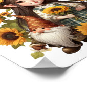 Sonnenblumen-Girl-Gnome Poster (Ecke)