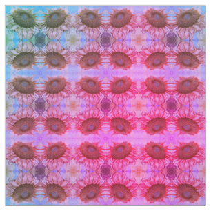 Sonnenblumen Girl Pink Floral Wasserfarbe Boho Des Stoff