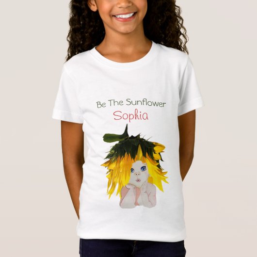 Sonnenblumen Girls Persönliche Blume T-Shirt (Vorderseite)