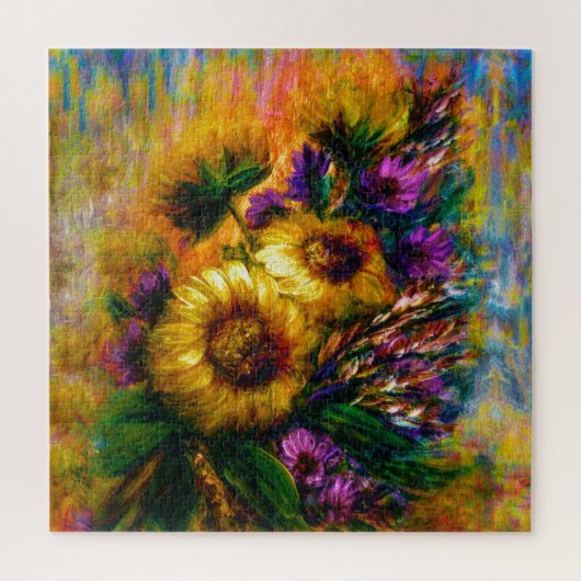 "Sonnenblumen-Glanz" 60 cm x 60 cm Puzzle (Vertikal)
