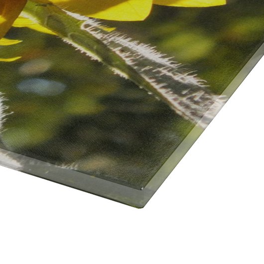 Sonnenblumen-Glas-Schneidebrett Schneidebrett (Ecke)