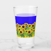 Sonnenblumen Glas Ukrainische Flaggen Farben (Rückseite)