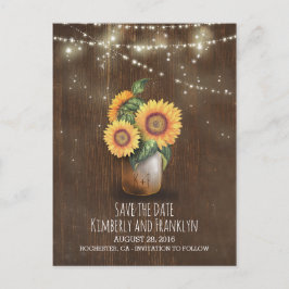 Sonnenblumen, Glaskeramik-Leuchten Holz Save the D Ankündigungspostkarte