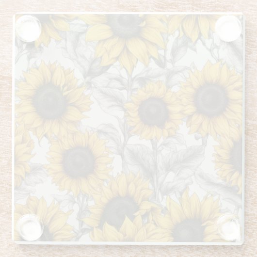 Sonnenblumen Glasuntersetzer (Rückseite)