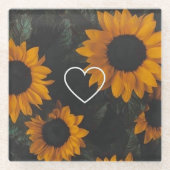 Sonnenblumen Glasuntersetzer (Vorderseite)