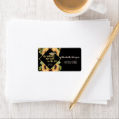 Sonnenblumen Glitzer Graduate Cap Adressaufkleber (Insitu)