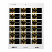 Sonnenblumen Glitzer Graduate Cap Adressaufkleber (Vorne)