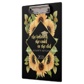 Sonnenblumen Glitzer Graduate Cap Klemmbrett (Links)