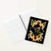 Sonnenblumen Glitzer Graduate Cap Notizblock (Innenseite)