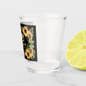 Sonnenblumen Glitzer Graduate Cap Schnapsglas (Rechts)