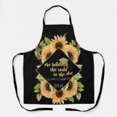 Sonnenblumen Glitzer Graduate Cap Schürze (Vorderseite)