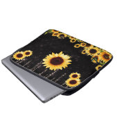 Sonnenblumen Glitzer Sublimierung Laptopschutzhülle (Vorne Knopf)