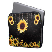 Sonnenblumen Glitzer Sublimierung Laptopschutzhülle (Vorderseite Links)