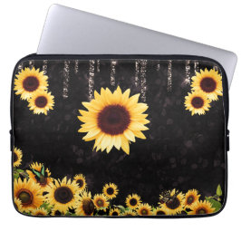 Sonnenblumen Glitzer Sublimierung Laptopschutzhülle