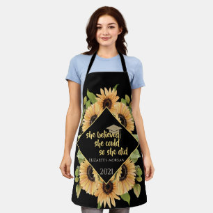 Sonnenblumen Glitzernder Abschluss Hut Schürze