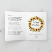 Sonnenblumen glücklich Geburtstag Fügen Sie Ihren Karte (Innenseite)