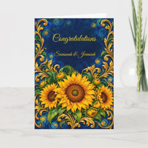Sonnenblumen Glückwunsch Hochzeit individuell anpa Karte