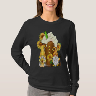 Sonnenblumen-Gnom Retro-Hippies Blumengnom Männer T-Shirt