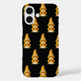 Sonnenblumen-Gnom Versteckte Lächeln unter dem Gol iPhone 16 Hülle
