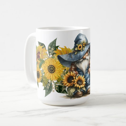 Sonnenblumen Gnome Kaffeetasse (Vorderseite Links)