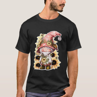 Sonnenblumen Gnome Süße Bienen Lustiger Gnom Sonne T-Shirt