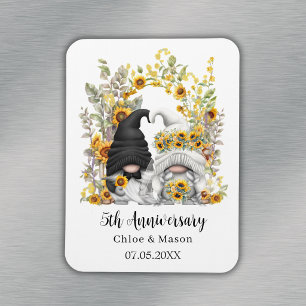 Sonnenblumen Gnomes 5th Wedding Anniversary Custom Magnet