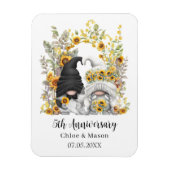 Sonnenblumen Gnomes 5th Wedding Anniversary Custom Magnet (Vertikal)
