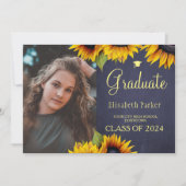 Sonnenblumen Gold 2 Fotos Abschluss Ankündigung (Vorderseite)