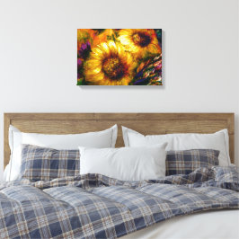 "Sonnenblumen Gold" 45 cm x 30 cm Leinwanddruck
