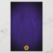 Sonnenblumen Gold Dots Blue Wood Hochzeit Einladun (Rückseite)