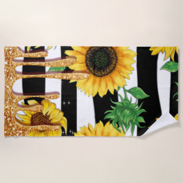 Sonnenblumen-Gold-Drip-Strandtuch Strandtuch