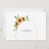 Sonnenblumen-Gold-Effekt Geometrischer Rahmen Save The Date (Rückseite)