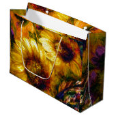 "Sonnenblumen Gold" Große Geschenktüte (Vorderseite Schrägansicht)