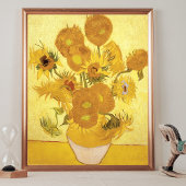 Sonnenblumen Gold Hintergrund Vincent van Gogh Poster