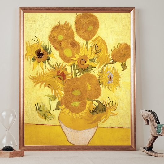 Sonnenblumen Gold Hintergrund Vincent van Gogh Poster