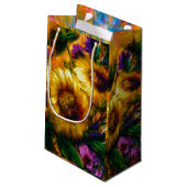 "Sonnenblumen Gold" Kleine Geschenktüte (Rückseite Schrägansicht)
