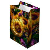 "Sonnenblumen Gold" Mittlere Geschenktüte (Vorderseite Schrägansicht)