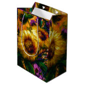"Sonnenblumen Gold" Mittlere Geschenktüte (Rückseite Schrägansicht)