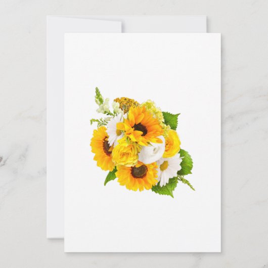 Sonnenblumen Goldrahmen Sweet 16 Party Einladung (Rückseite)