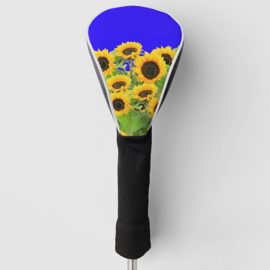 Sonnenblumen Golf Head Cover Ukraine Flag Farben Golf Headcover (Vorderseite)