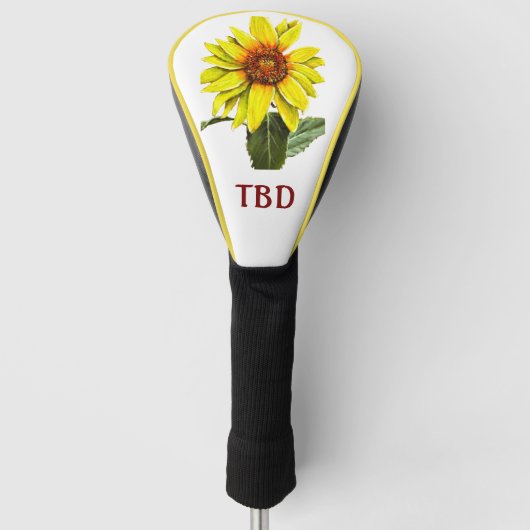 Sonnenblumen-Golf-Schlagholzabdeckung Golf Headcover (Vorderseite)