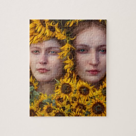 Sonnenblumen-Göttinnen Puzzle (Vertikal)