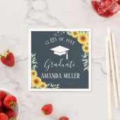 Sonnenblumen Graduation Party Blue Paper Serviette (Beispiel)