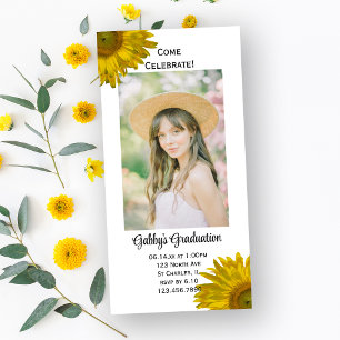 Sonnenblumen Graduierungsparty Einladung Fotokarte