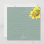Sonnenblumen Grayed Jade Brautparty Einladung (Rückseite)
