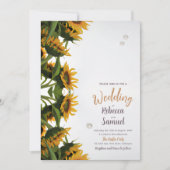 SONNENBLUMEN GRENZEN Einfache Einladung zur Hochze (Vorderseite)