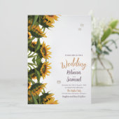 SONNENBLUMEN GRENZEN Einfache Einladung zur Hochze (Stehend Vorderseite)