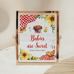 Sonnenblumen GRILLEN Babydusche Babys sind süß Poster