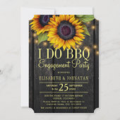 Sonnenblumen Grillen Verlobung Einladung (Vorderseite)