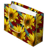 Sonnenblumen Große Geschenktüte (Vorderseite Schrägansicht)